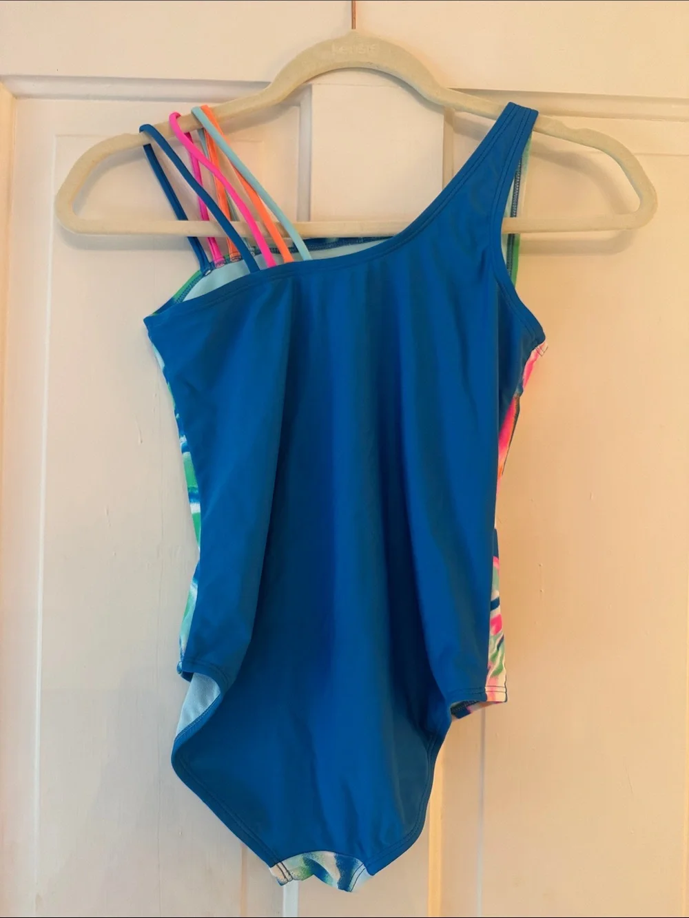 Kids Tie-Dye One-Shoulder One-Piece Swimsuit - Multicolor